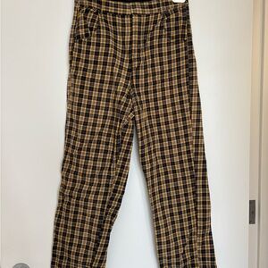Women’s Yellow and Black Plaid Pants